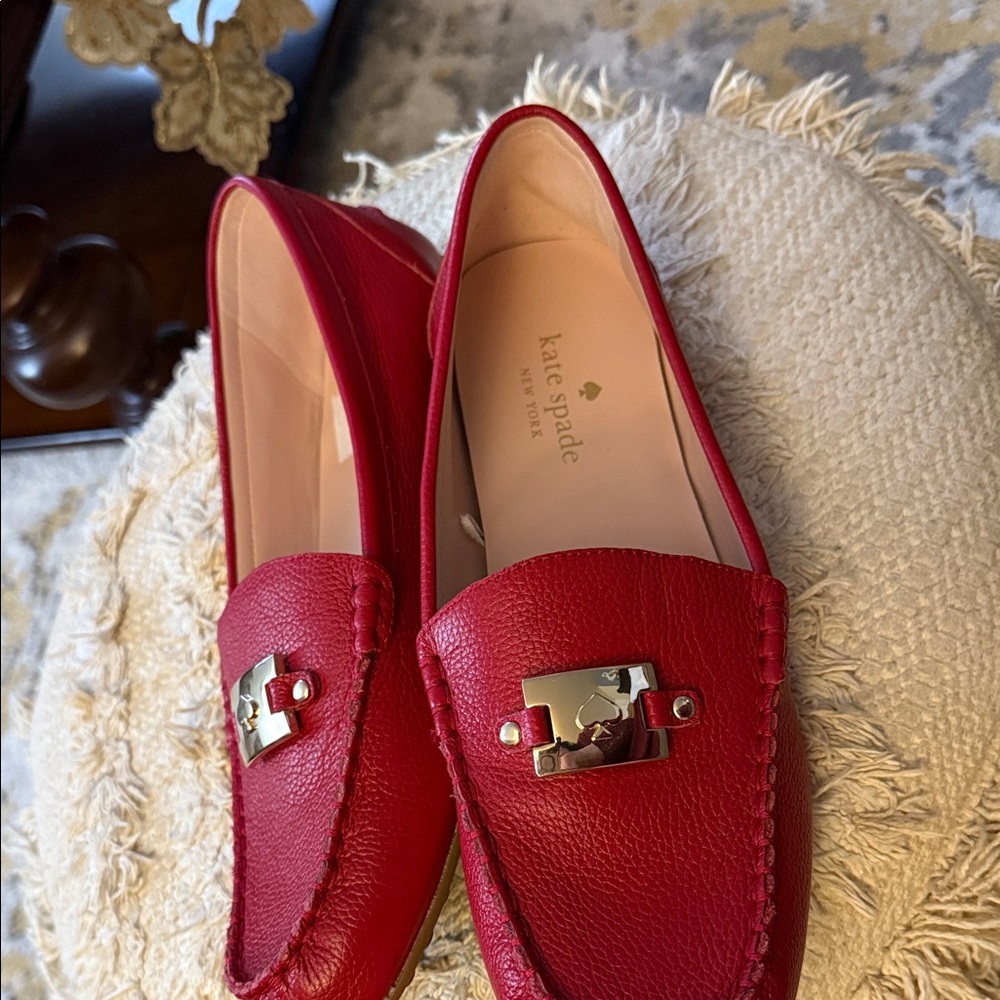 Brand new Kate Spade Red Leather Flats - Picture 2 of 4